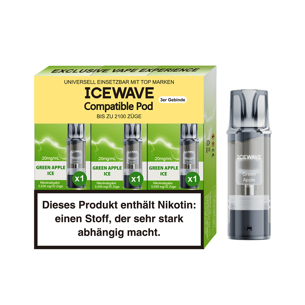 Icewave Pods – Green Apple Ice – 20mg – 2ml (3 Stück)