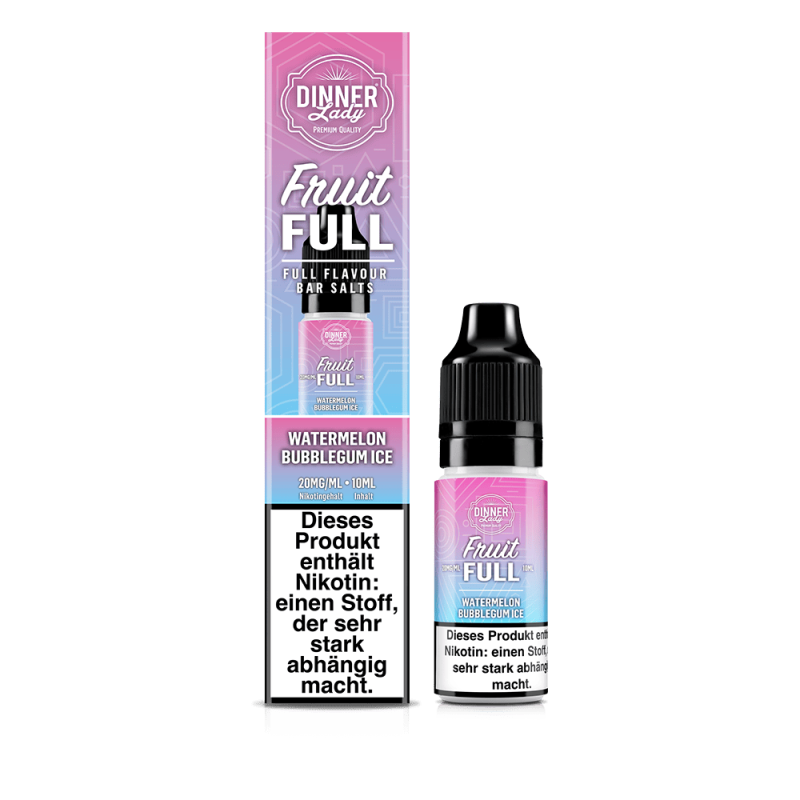 Dinner Lady Fruit Full Nikotinsalz - Watermelon Bubblegum Ice - 10ml Liquid 20mg