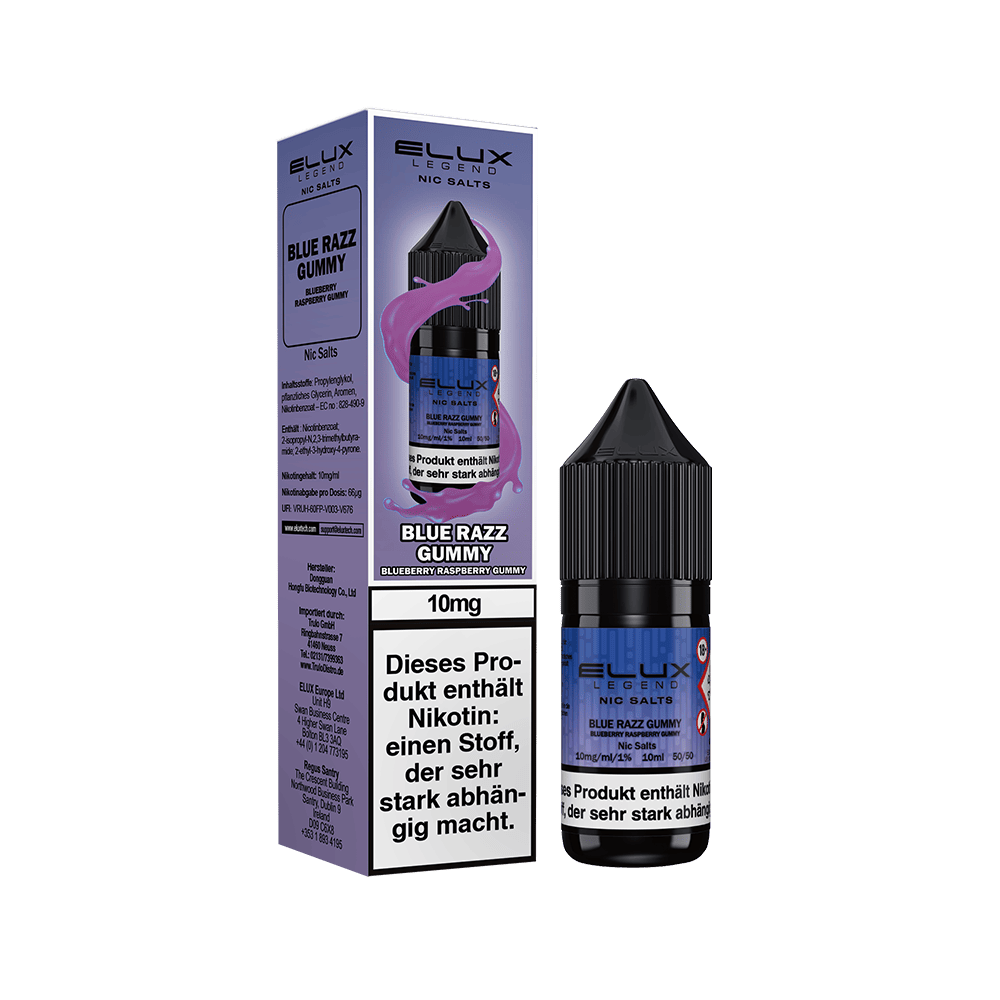 Elux Nikotinsalz - Blue Razz Gummy - Liquid 10ml 10mg