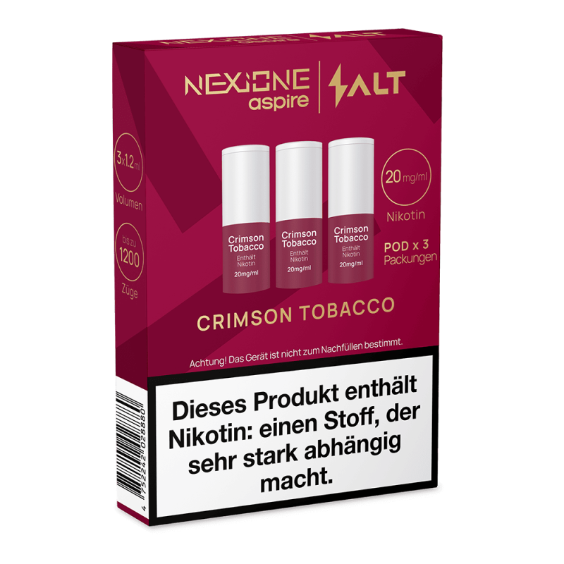 3x NEXIONE Salt Pod - CrimsonTobacco - 20mg Nikotinsalz 1.2ml