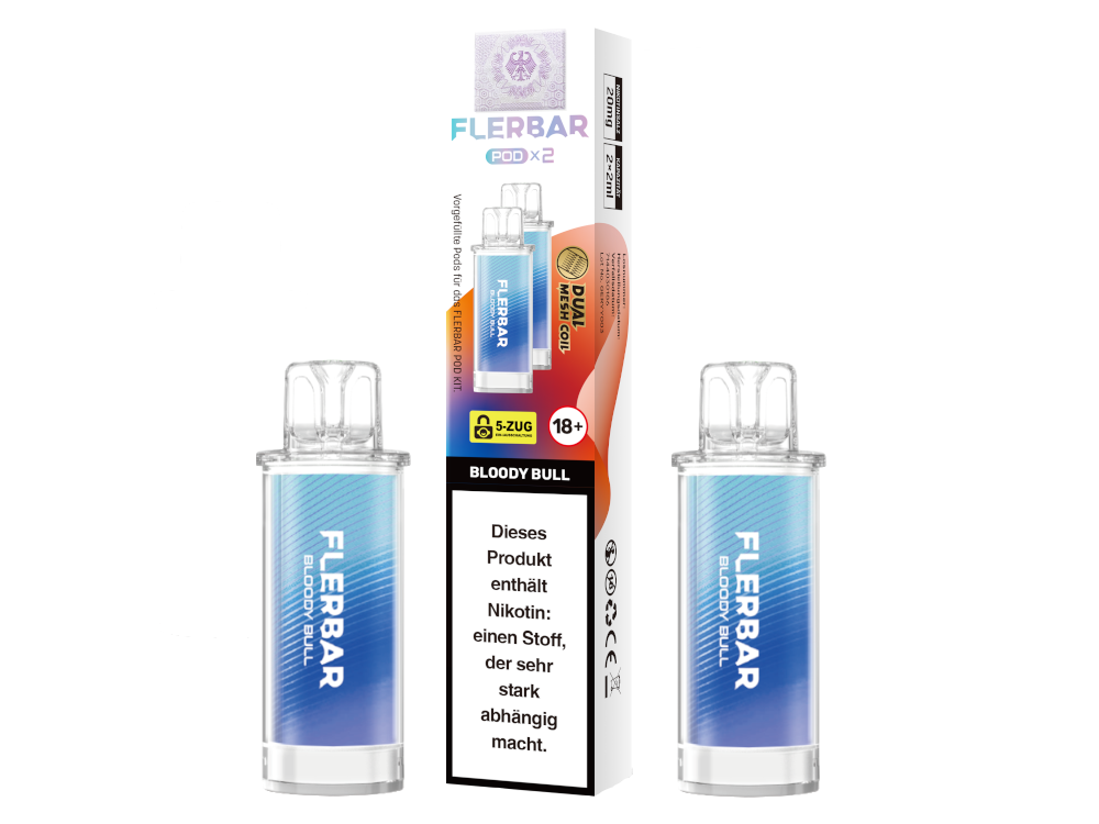 Flerbar Pod (2 Stk.) Bloody Bull 20mg