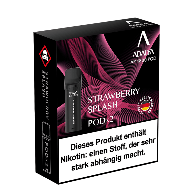 2x Adalya AR1800 - Strawberry Splash - 20mg Nikotinsalz 2ml