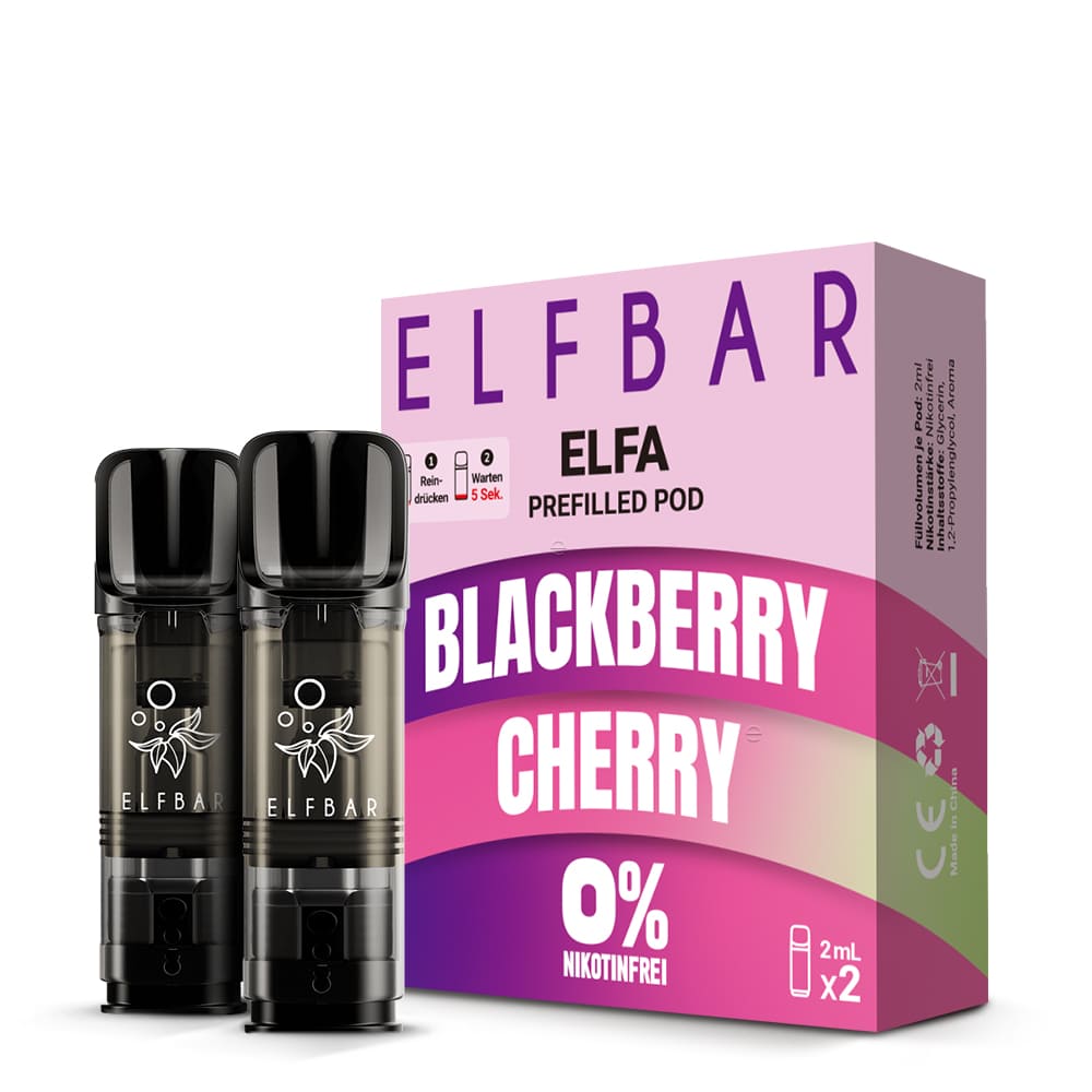 Elfbar ELFA Pods – Blackberry Cherry – 0mg – 2ml (2 Stück)