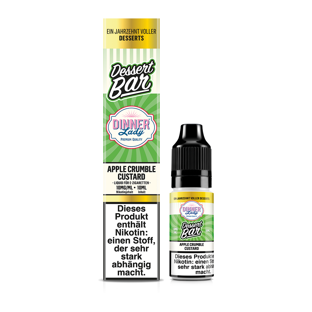 Dinner Lady Dessert Bar Nikotinsalz - Apple Crumble Custard - 50/50 10ml Liquid 10mg