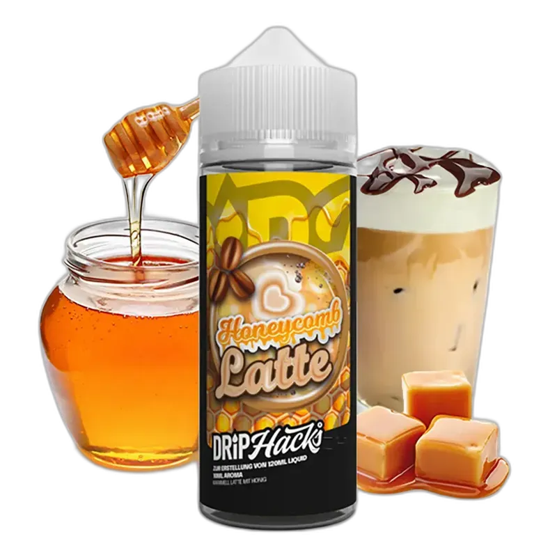 Drip Hacks Longfill - Honeycomb Latte - 10ml Aroma in 120ml Flasche