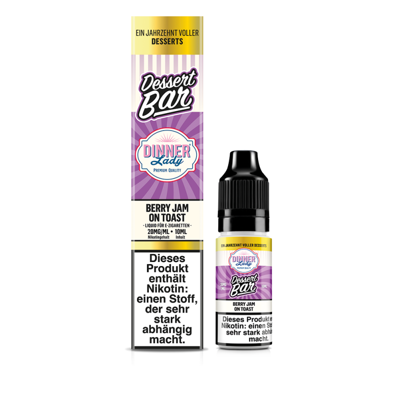 Dinner Lady Dessert Bar Nikotinsalz - Berry Jam on Toast - 50/50 10ml Liquid 20mg