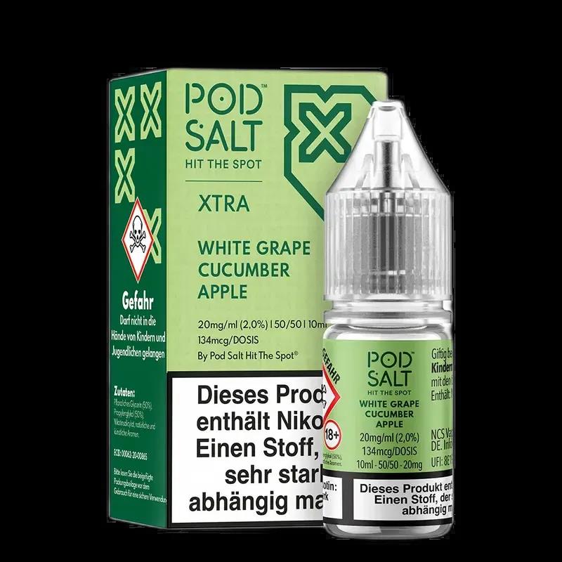 Pod Salt Xtra Nikotinsalz - White Grape Cucumber Apple - 10ml Liquid 20mg