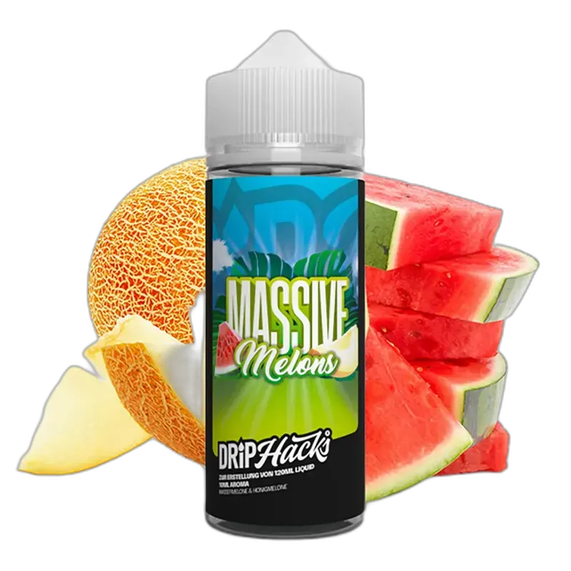 Drip Hacks Longfill - Massive Melons - 10ml Aroma in 120ml Flasche