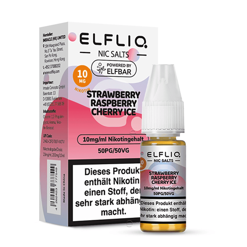 Elfliq by Elfbar Nikotinsalz - Strawberry Raspberry Cherry Ice - Liquid 10ml