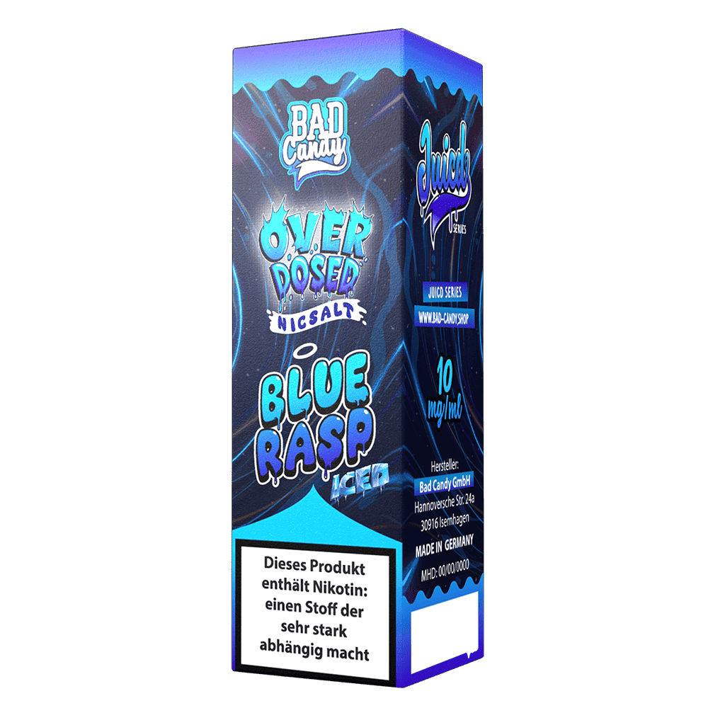 Bad Candy Nikotinsalz - Blue Rasp Iced - Overdosed 10ml Liquid