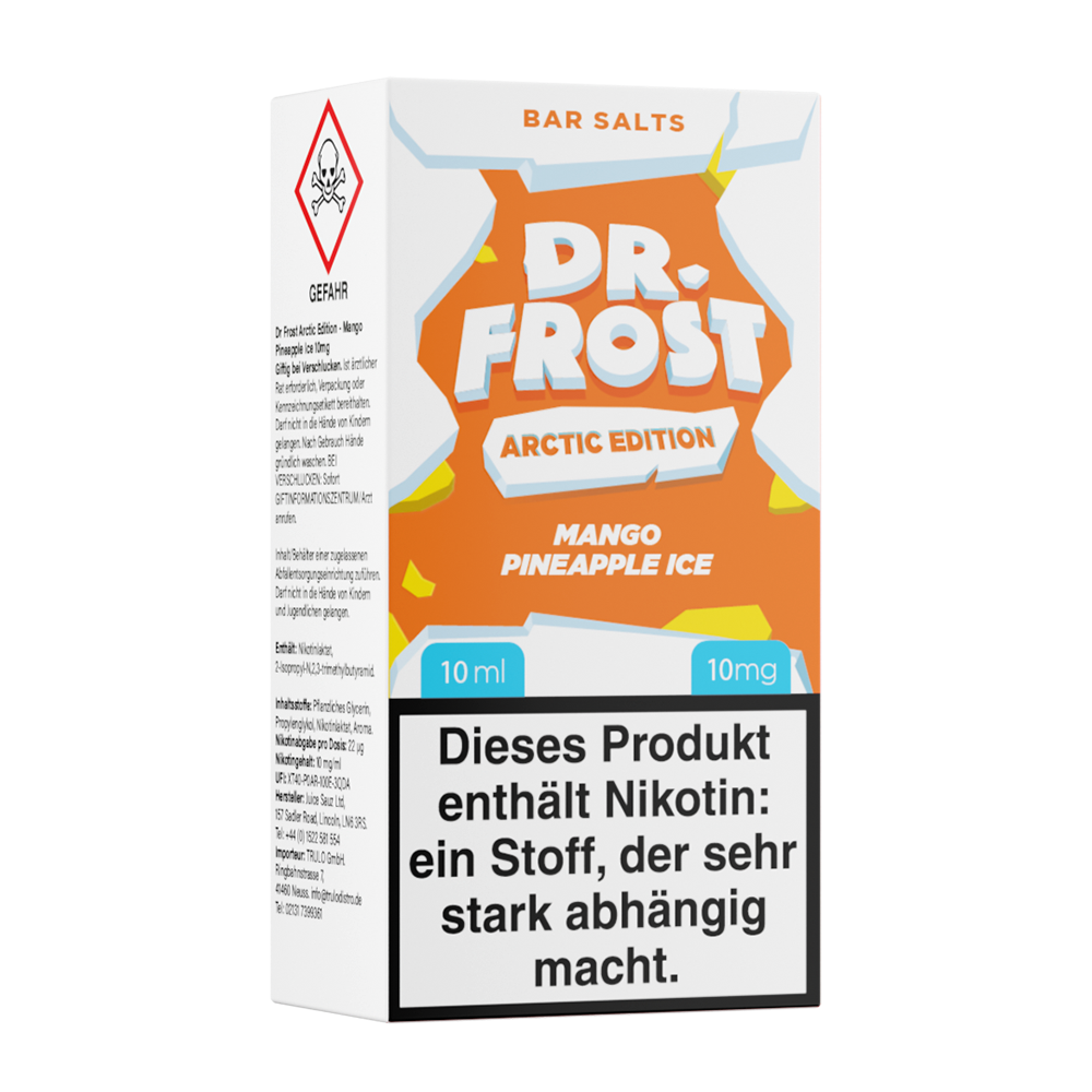 Dr. Frost Nikotinsalz - Mango Pineapple Ice - Liquid 10ml Flasche 10mg