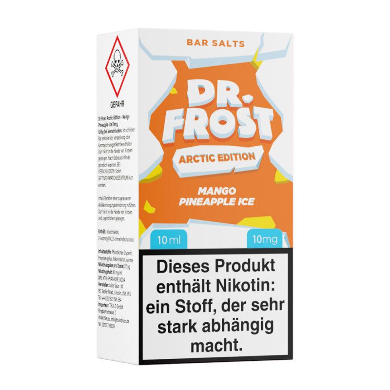 Dr. Frost Nikotinsalz - Mango Pineapple Ice - Liquid 10ml Flasche 10mg