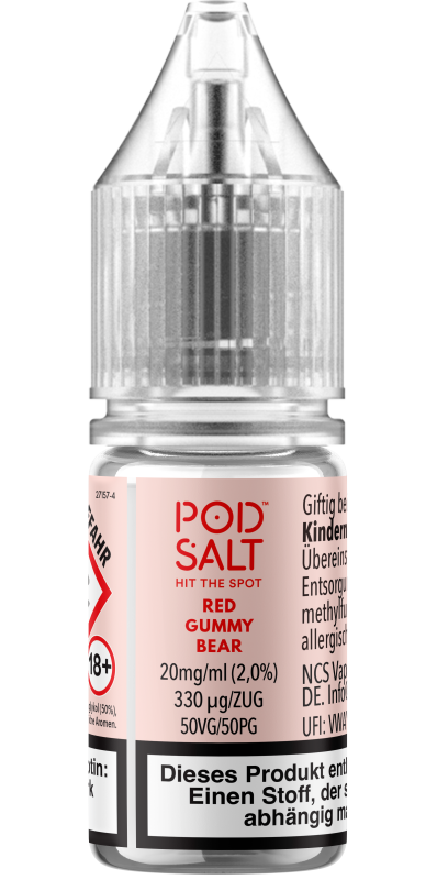 Pod Salt Xtra Nikotinsalz - Red Gummy Bear - Liquid 20mg 10ml