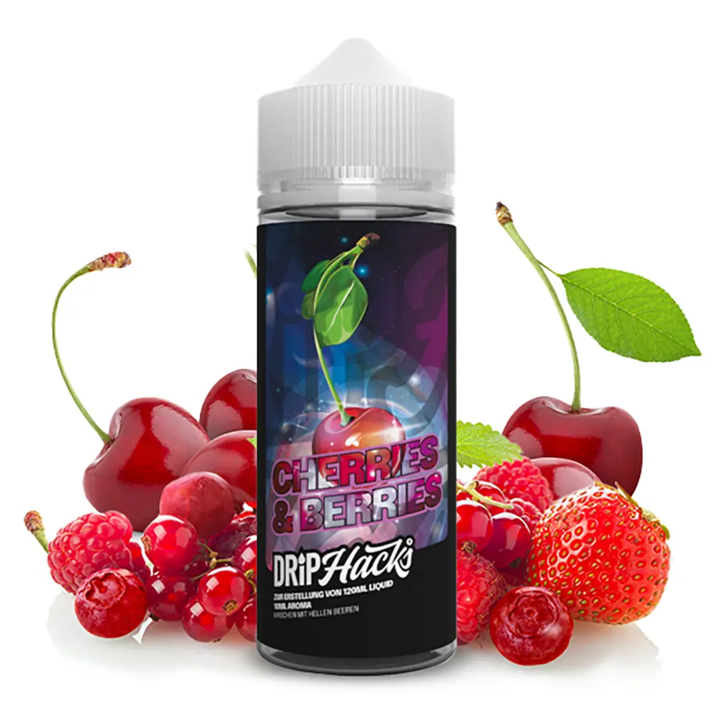 Drip Hacks Longfill - Cherries & Berries - 10ml Aroma in 120ml Flasche