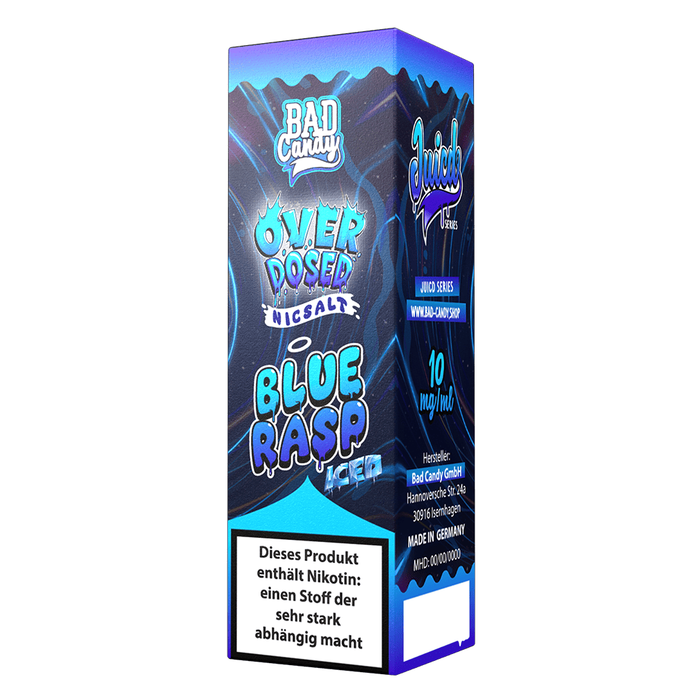 Bad Candy Nikotinsalz - Blue Rasp Iced - Overdosed 10ml Liquid