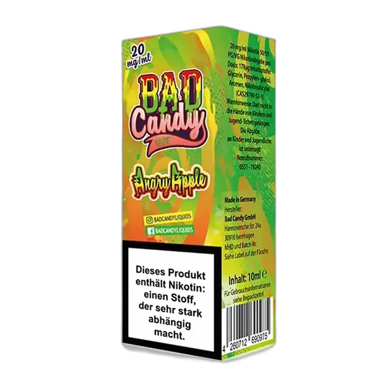 Bad Candy Nikotinsalz - Angry Apple - 10ml Liquid