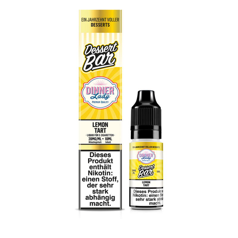 Dinner Lady Dessert Bar Nikotinsalz - Lemon Tart - Überdosiert 50/50 10ml Liquid 20mg