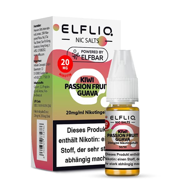 Elfliq by Elfbar Nikotinsalz - Kiwi Passion Fruit Guava - Liquid 10ml 20mg