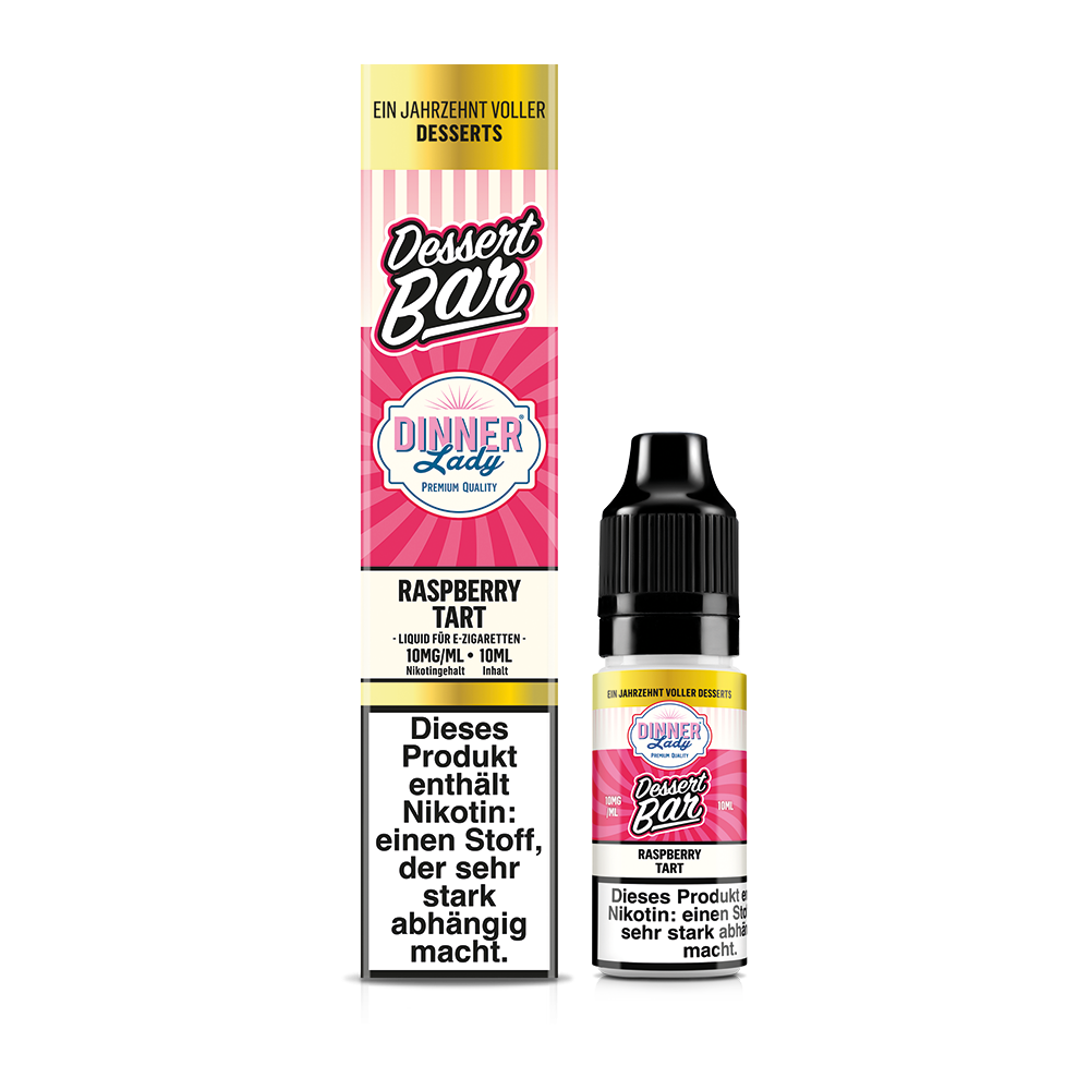 Dinner Lady Dessert Bar Nikotinsalz - Raspberry Tart - 50/50 10ml Liquid 10mg