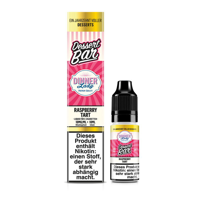 Dinner Lady Dessert Bar Nikotinsalz - Raspberry Tart - 50/50 10ml Liquid