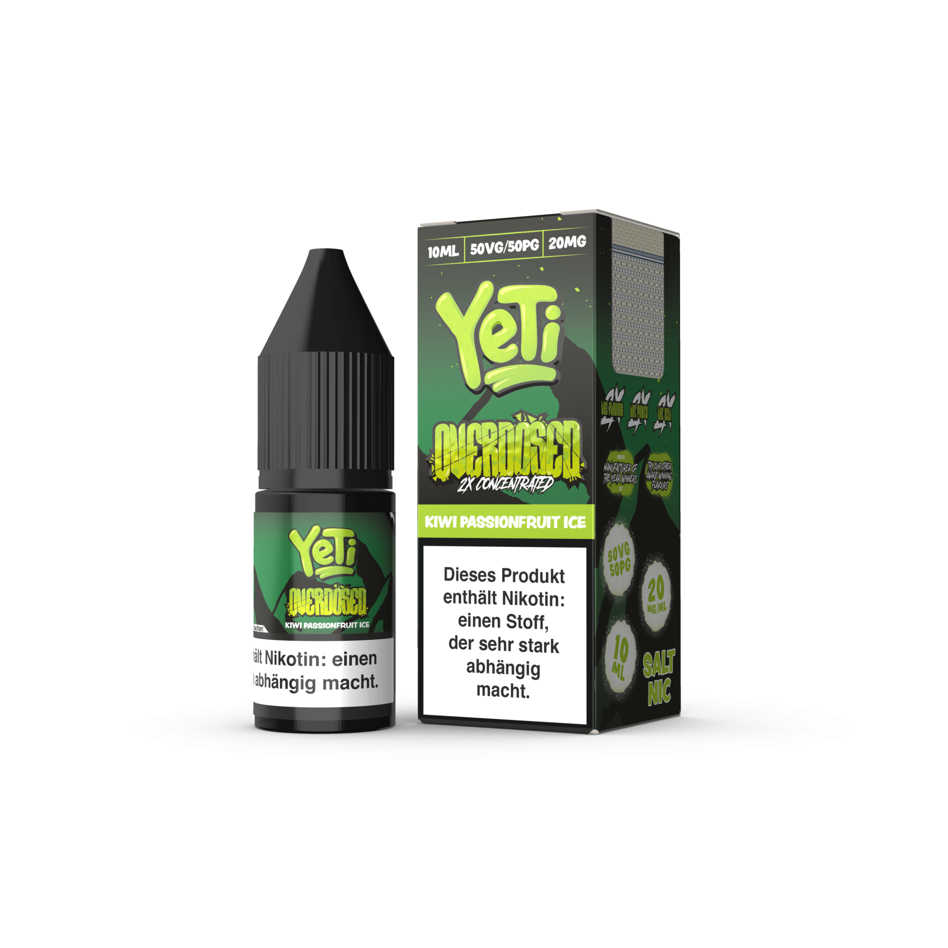 Yeti Nikotinsalz - Kiwi Passionsfruit Ice - Overdosed 10ml Liquid 20mg