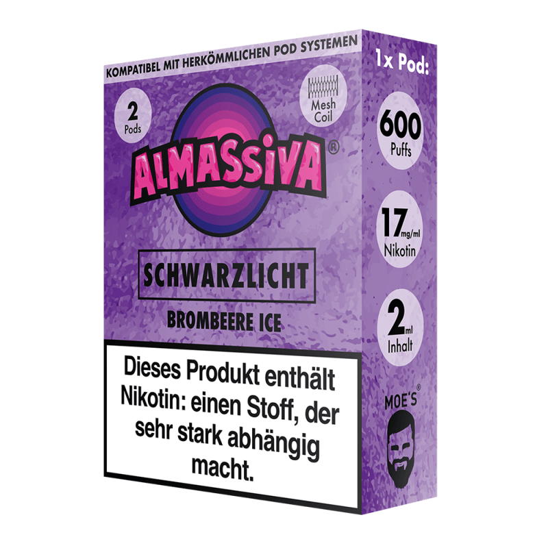 2x Almassiva Einweg Pod - Schwarzlicht - 17mg 2ml