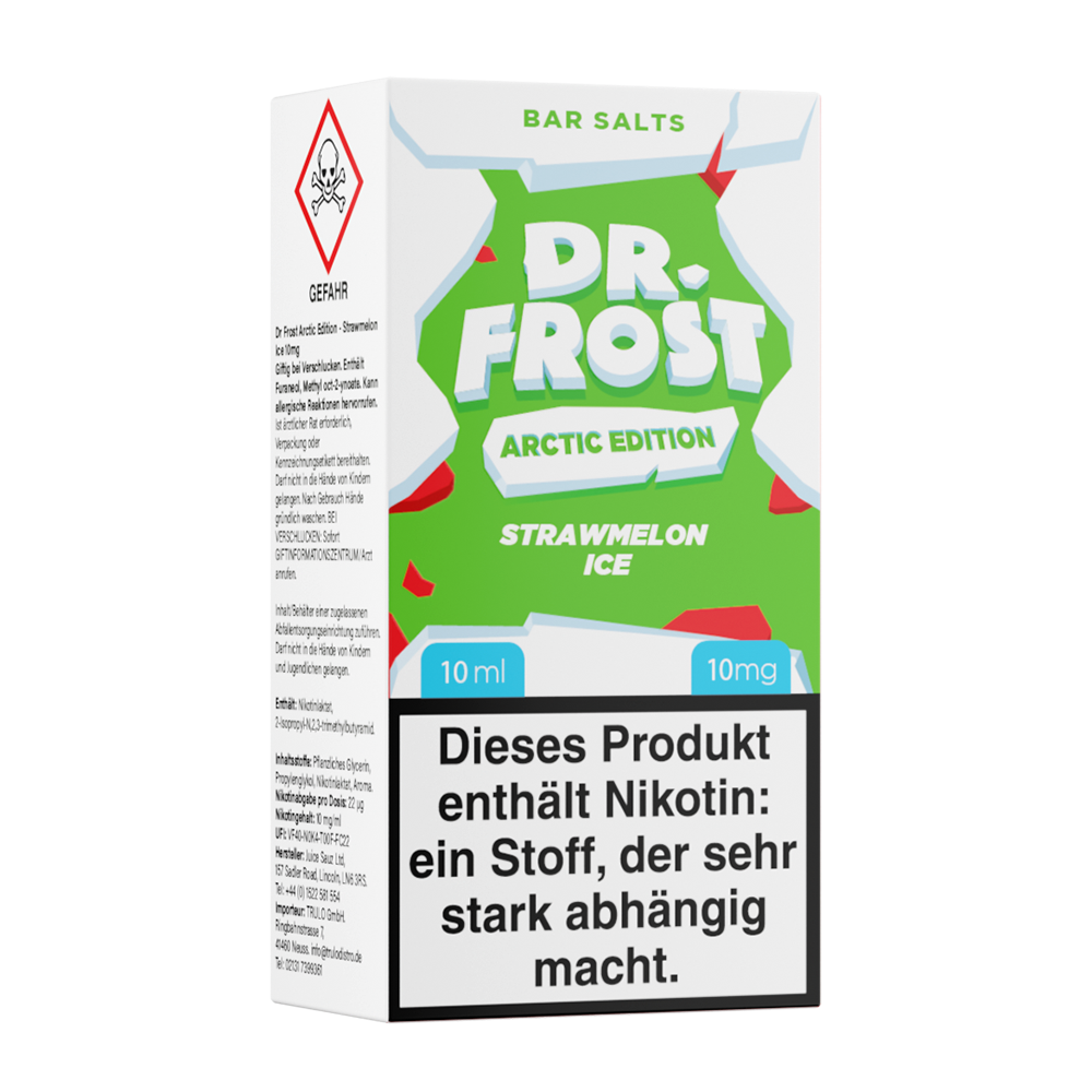 Dr. Frost Nikotinsalz - Strawmelon Ice - Liquid 10ml Flasche 10mg
