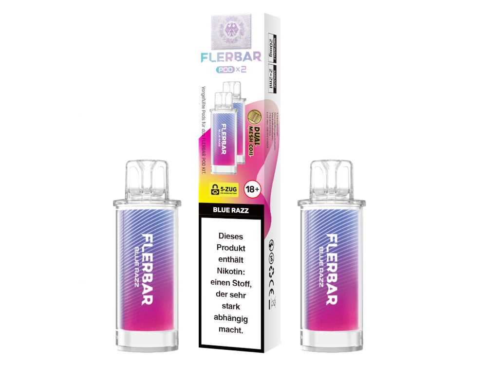 Flerbar Pod (2 Stk.) Blue Razz 20mg