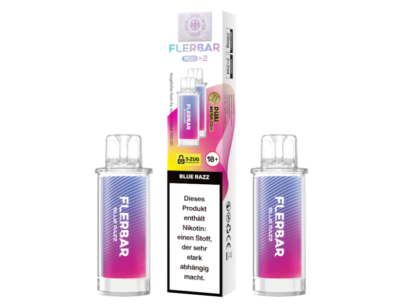 Flerbar Pod (2 Stk.) Blue Razz 20mg