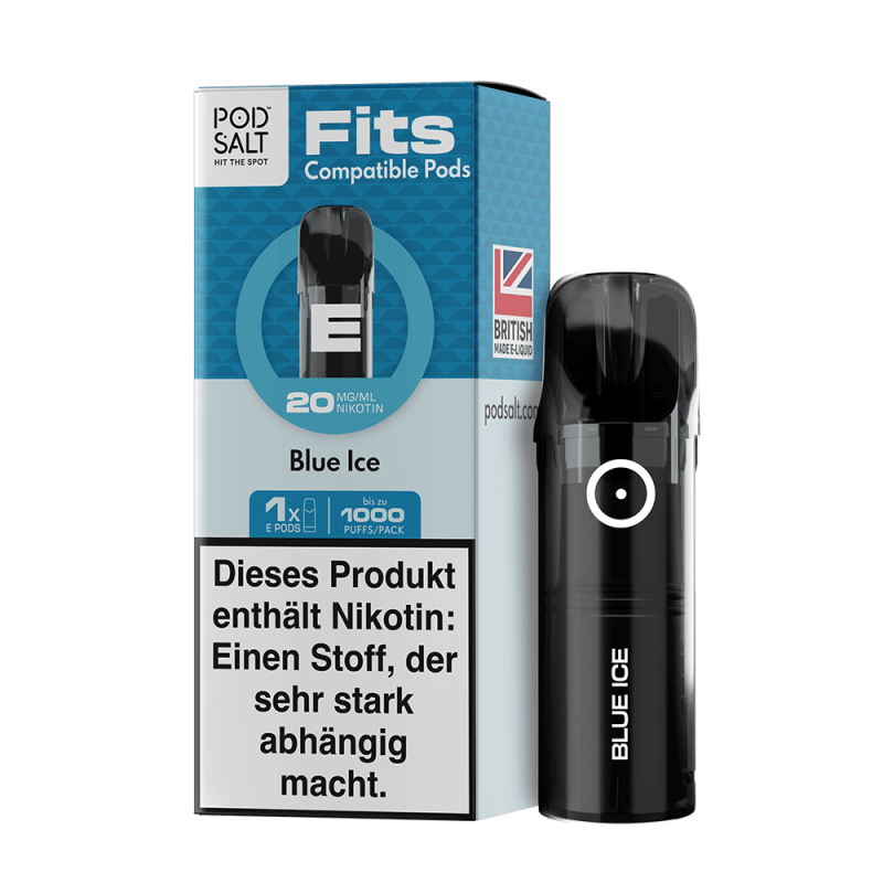 3x Pod Salt Fits Pods Einweg Pod - Blue Ice - 20mg Nikotinsalz 2ml