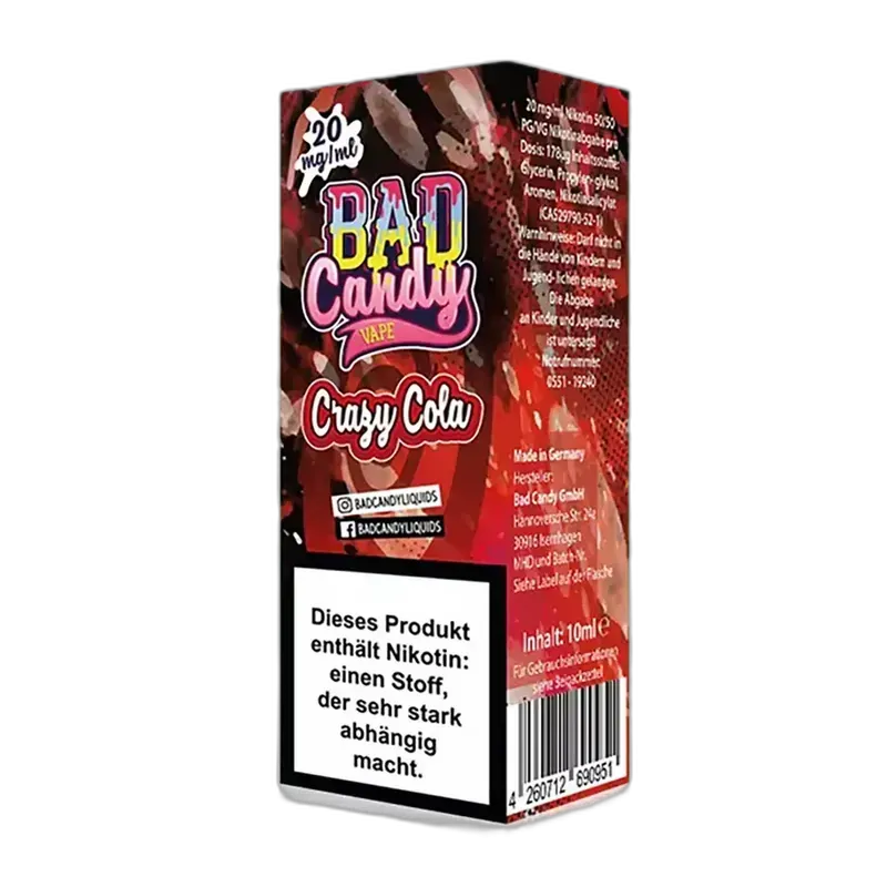 Bad Candy Nikotinsalz - Crazy Cola - 10ml Liquid