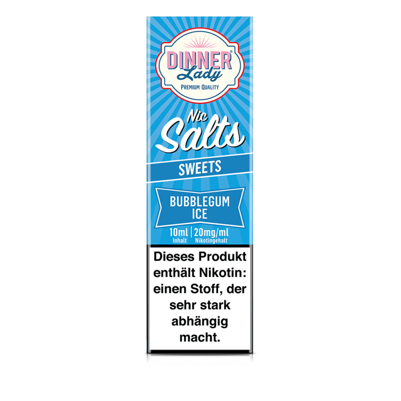 Dinner Lady Sweets Nikotinsalz - Bubblegum Ice - 50/50 10ml Liquid 20mg