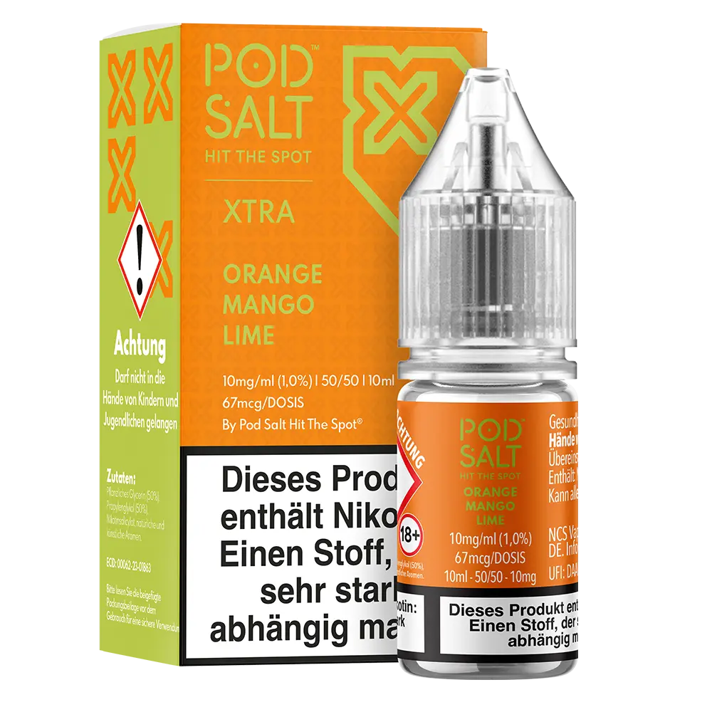 Pod Salt Xtra Nikotinsalz - Orange Mango Lime - Liquid 10ml 10mg