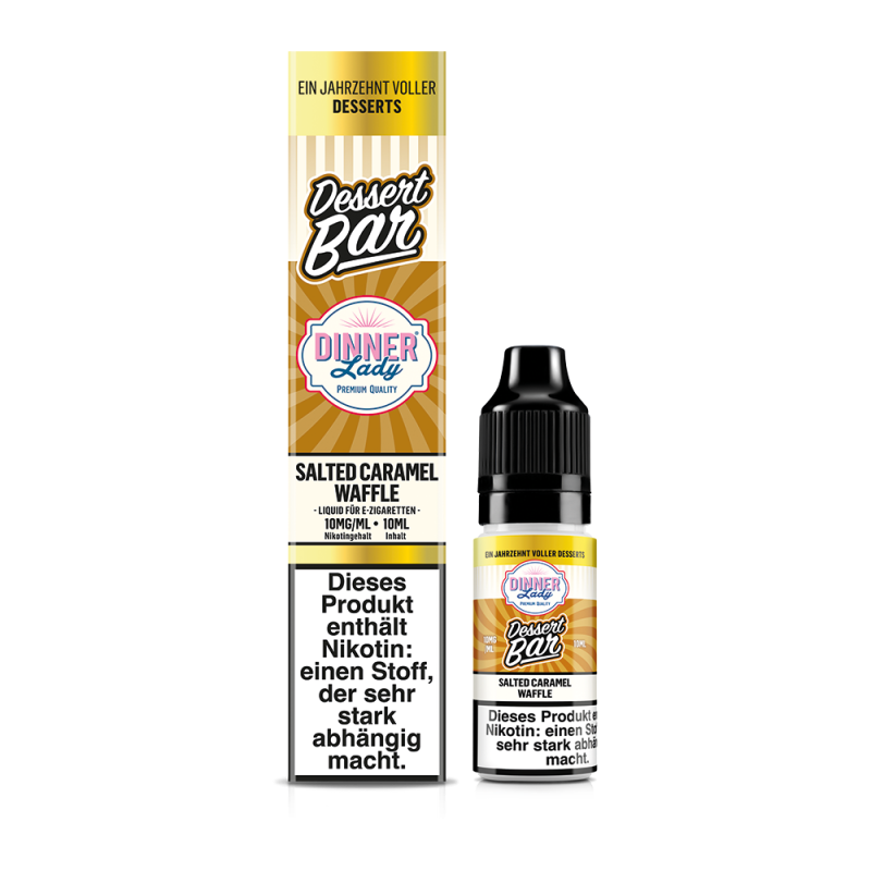 Dinner Lady Dessert Bar Nikotinsalz - Salted Caramel Waffle - 50/50 10ml Liquid