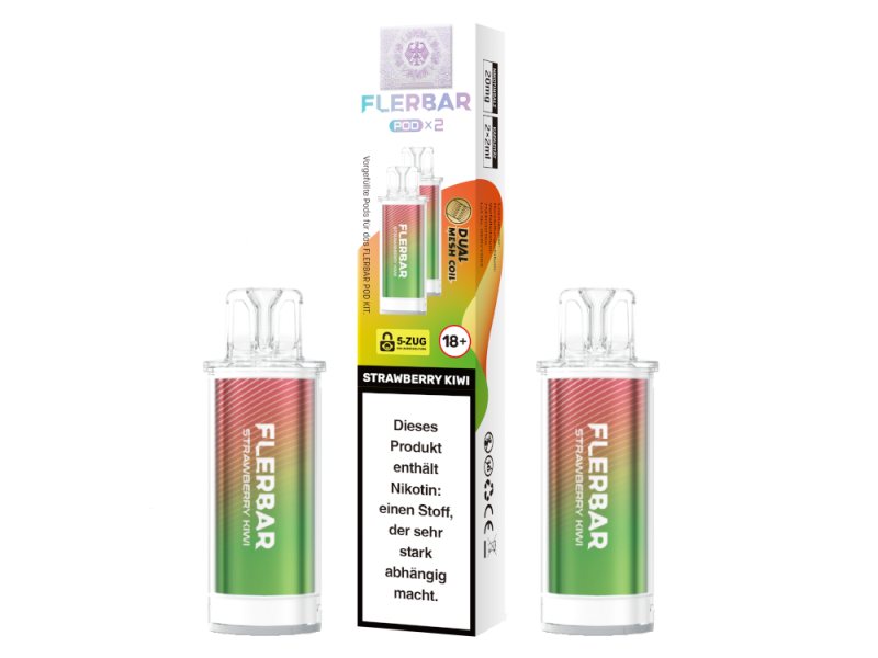 Flerbar Pod (2 Stk.) Strawberry Kiwi 20mg