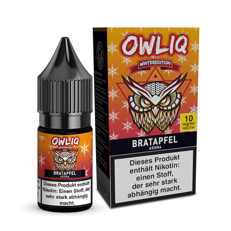 OWLIQ Nikotinsalz Weihnachtsedition - Bratapfel - 10ml Liquid 10mg