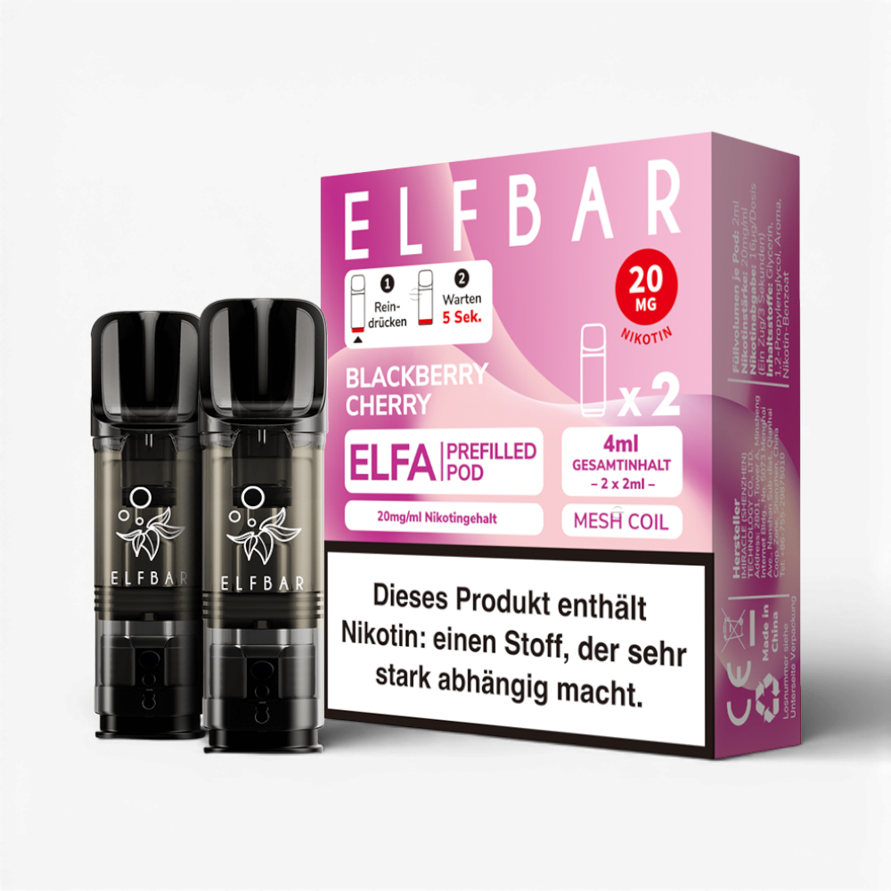 Elfbar ELFA Pods – Blackberry Cherry – 20mg – 2ml (2 Stück)