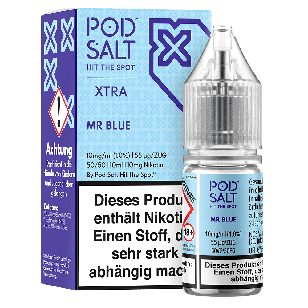 Pod Salt Xtra Nikotinsalz - Mr Blue - Liquid 10ml 10mg