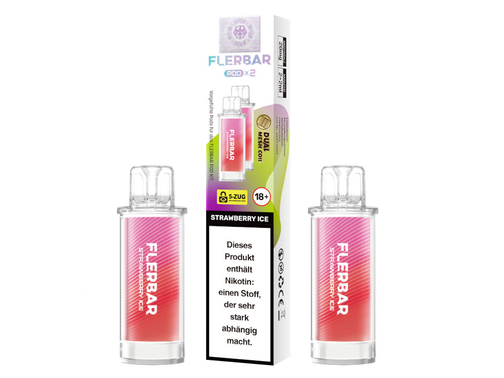 Flerbar Pod (2 Stk.) Strawberry Ice 20mg