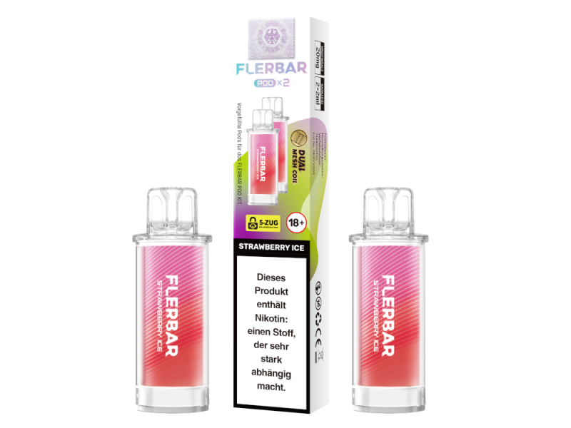 Flerbar Pod (2 Stk.) Strawberry Ice 20mg