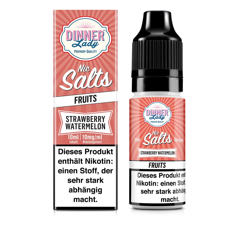 Dinner Lady Fruits Nikotinsalz - Strawberry Watermelon - 50/50 10ml Liquid 10mg