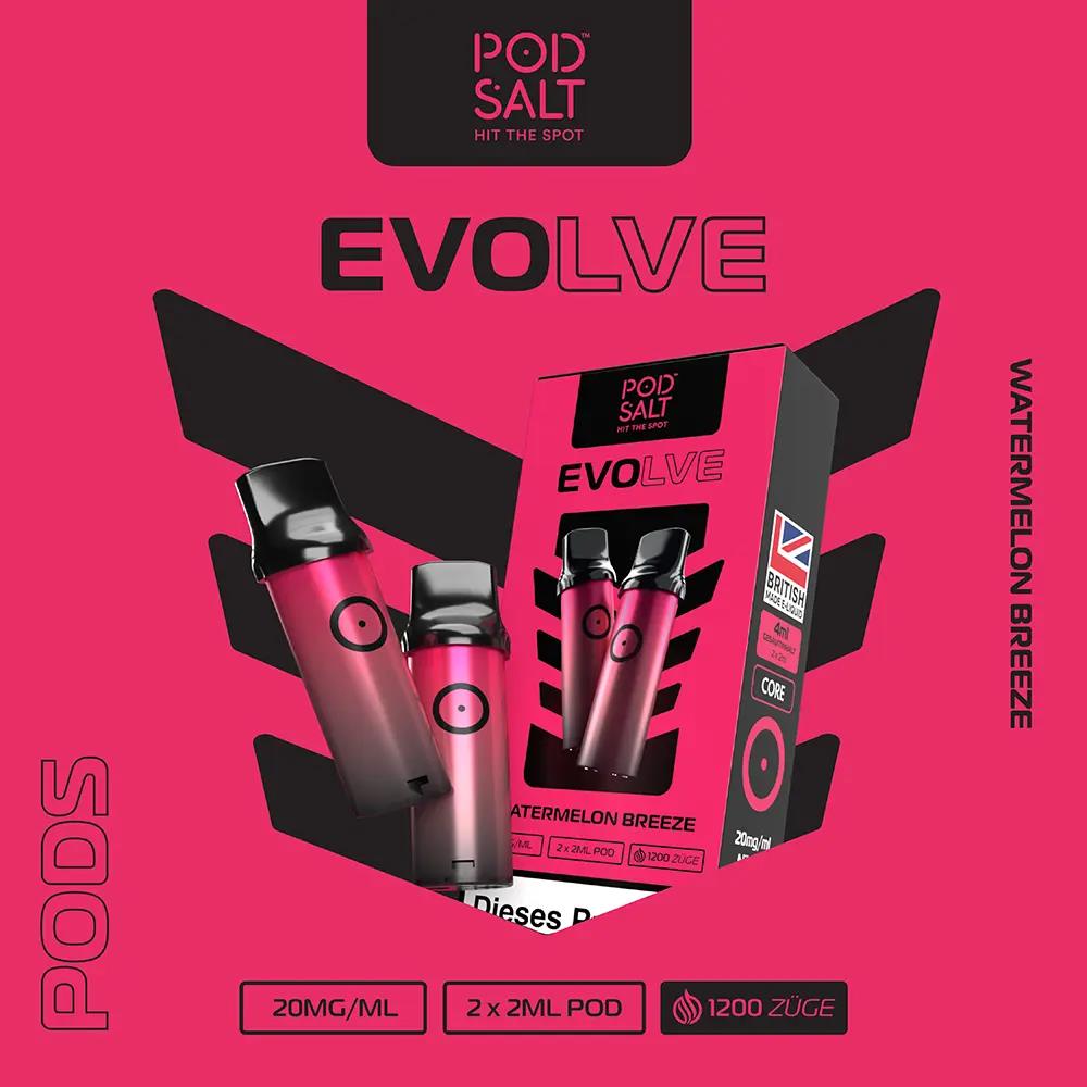 2x Pod Salt Evolve Einweg Pod - Watermelon Breeze - 20mg Nikotinsalz 2ml