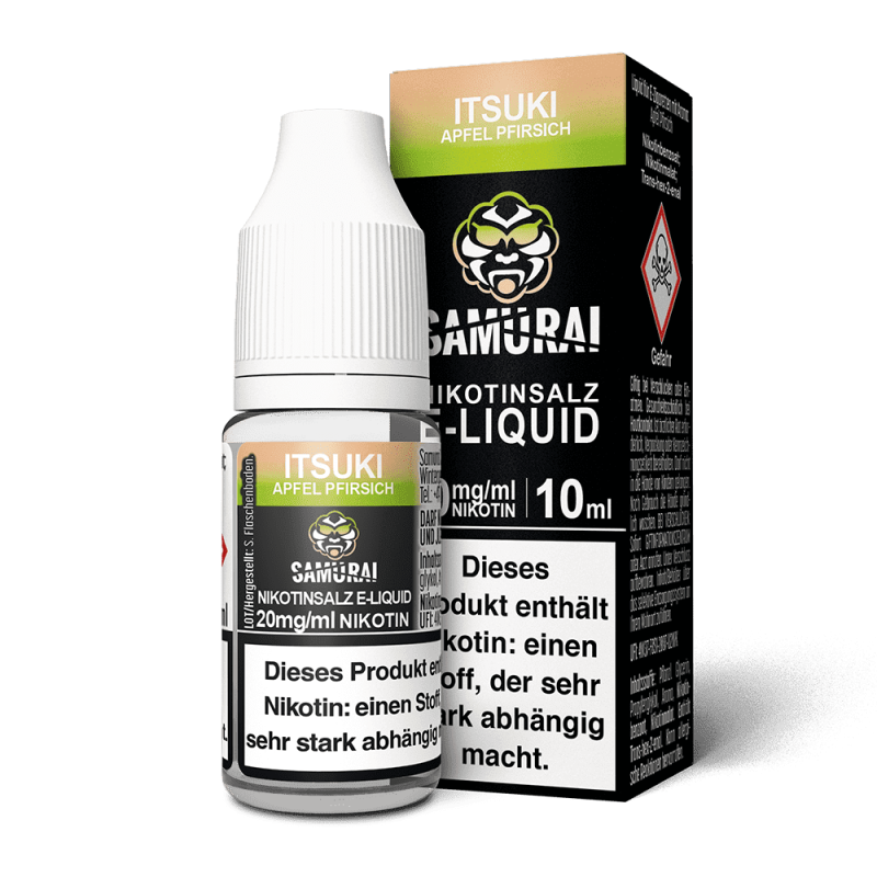 Samurai Nikotinsalz - Itsuki Apfel Pfirsich - Liquid 20mg 10ml