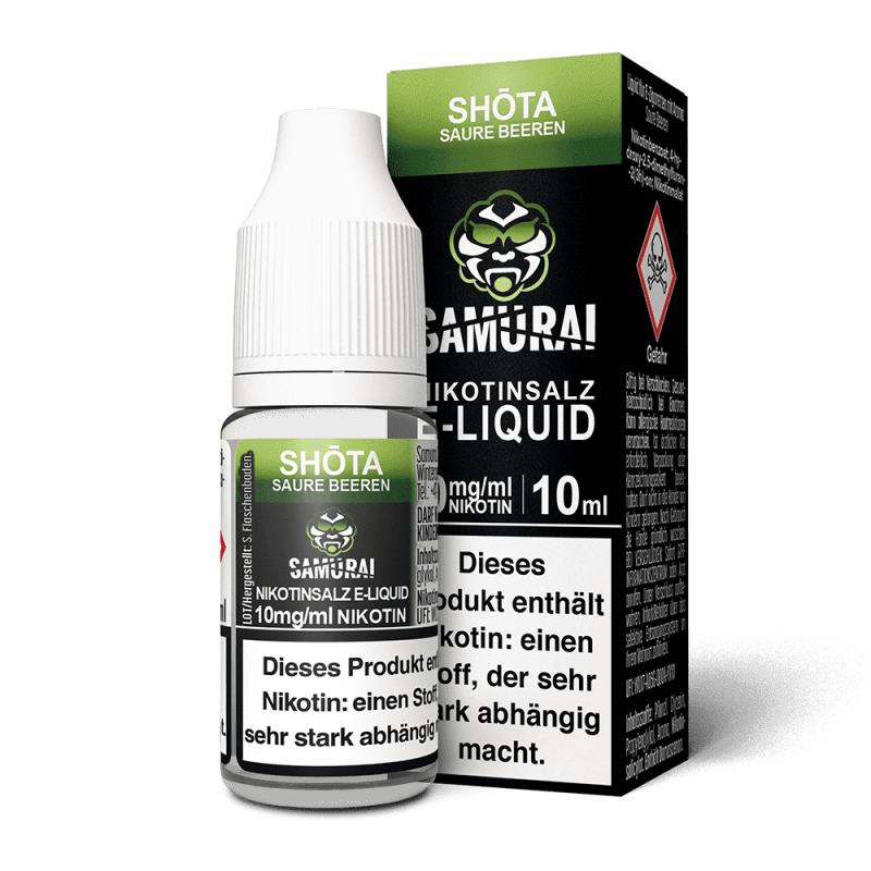 Samurai Nikotinsalz - Shota Saure Beeren - Liquid 10ml 10mg