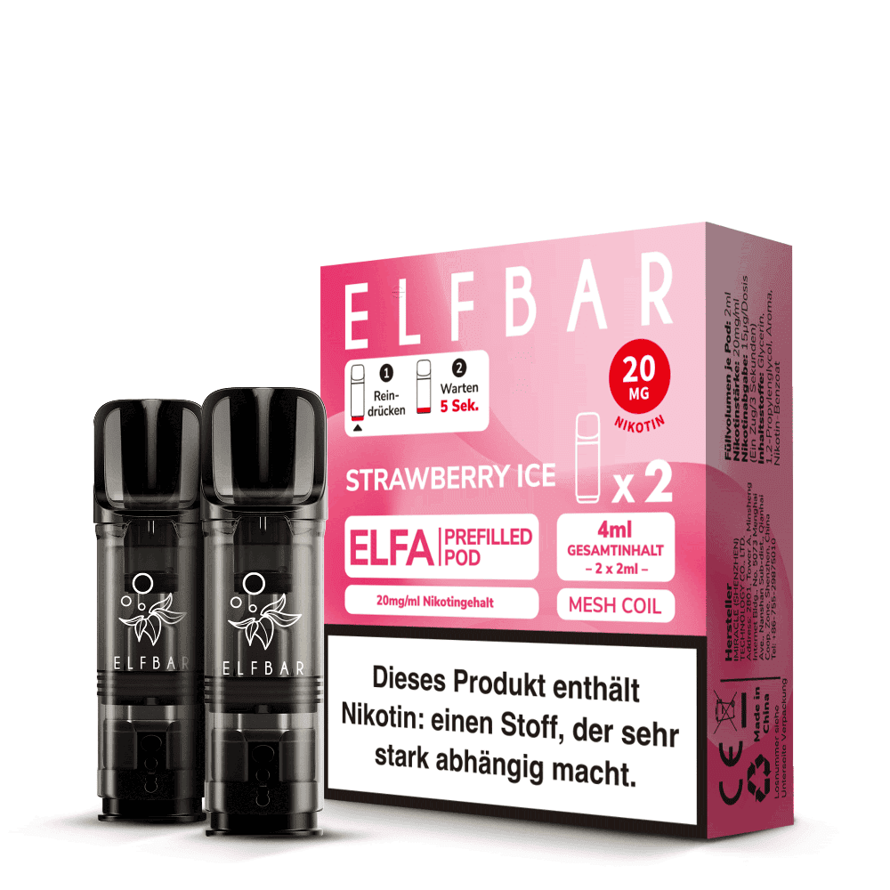 Elfbar ELFA Pods – Strawberry Ice – 20mg – 2ml (2 Stück)