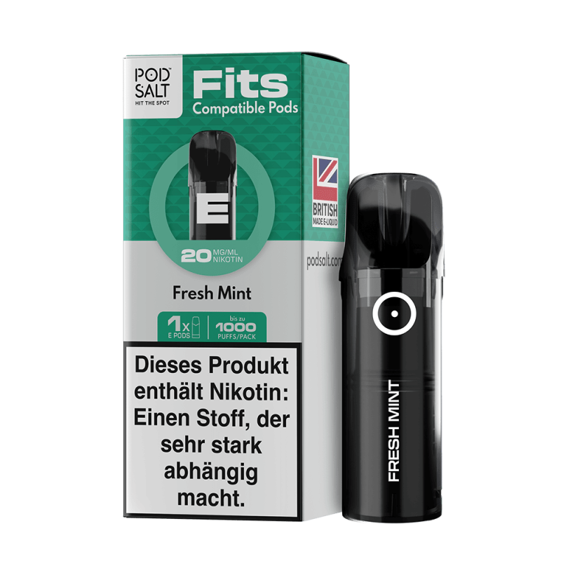 3x Pod Salt Fits Pods Einweg Pod - Fresh Mint - 20mg Nikotinsalz 2ml