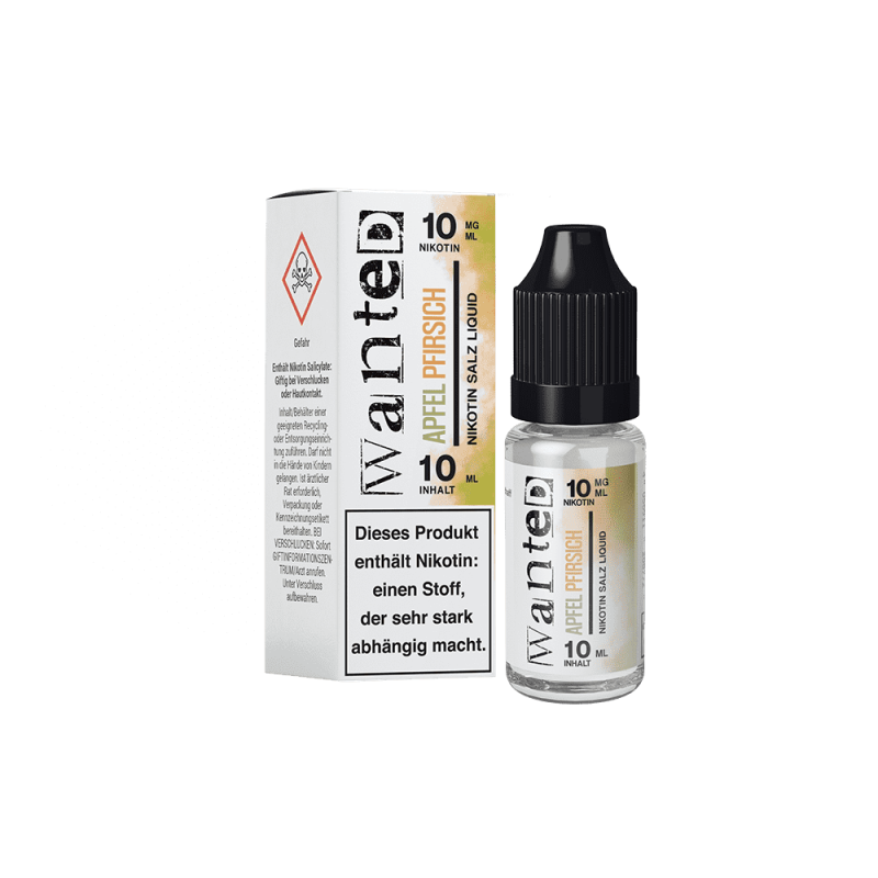 Wanted Nikotinsalz - Apfel Pfirsich - Overdosed 10ml Liquid 10mg