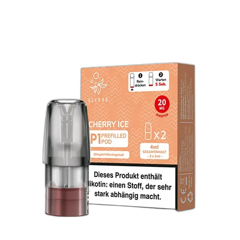 Elfbar Mate 500 P1 Pods – Cherry Ice – 20mg – 2ml (2 Stück)