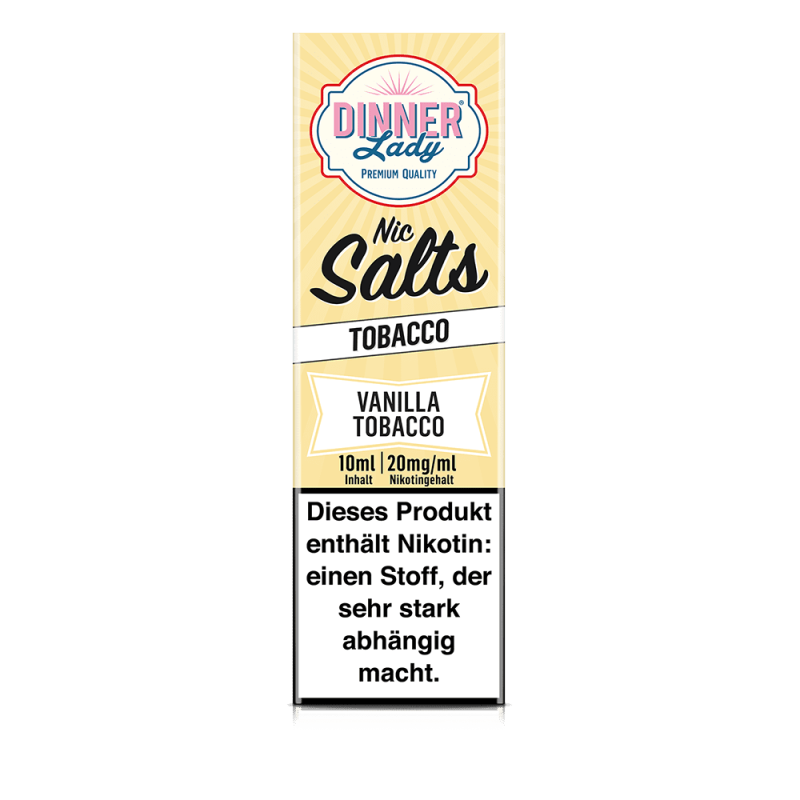 Dinner Lady Nikotinsalz - Vanilla Tobacco - 50/50 10ml Liquid 20mg