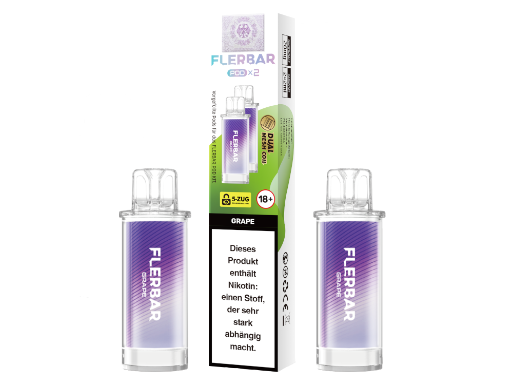Flerbar Pod (2 Stk.) Grape 20mg